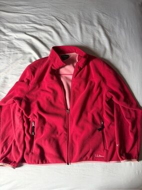 L.L. Bean Women's Hot Pink Full-Zip Fleece Jacket